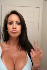 Pouty beauty chick Talia Shepard flaunts her huge big boobs for dildo selfie