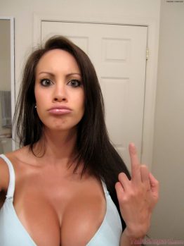 Pouty beauty chick Talia Shepard flaunts her huge big boobs for dildo selfie